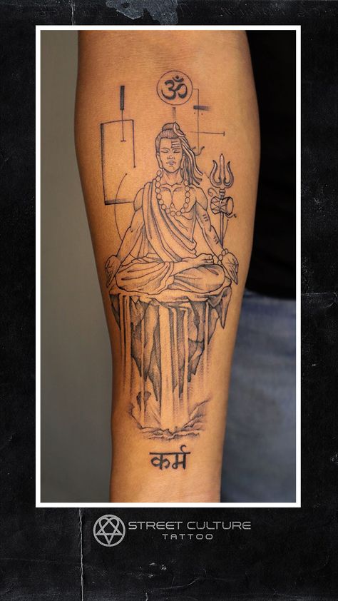 Shiva Geometric Tattoo, Shiva Parvati Tattoo Design, Shiva Back Tattoo, Shiva Tatoos, Krishna Tattoo Design, Tattoo Karma, Gentleman Tattoo, Hindu Tattoos, Feather Tattoo Meaning