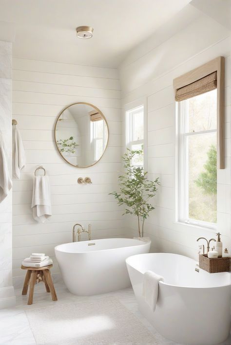 Discover how Shoji White paint adds subtle warmth and elegance to your bathroom. Follow our daily routine for interior design inspiration and decor ideas. #Ad #homedecor #homedesign #bathroom #Painthome interiorarchitecture best Wall Colors for Bathroom Colors Bright Room Colors best colors combinations bathroom bathroom Remodeling Modern Paint Colors 2024 Add Warmth To White Bathroom, White Natural Bathroom, White And Wood Ensuite, White Paint Bathroom Walls, Off White Bathroom Walls, White Guest Bathroom Ideas, Best White For Bathroom Walls, Shoji White Bathroom Walls, Off White Bathroom Ideas