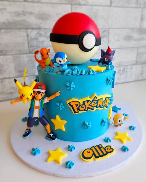 ⭐️ Pokemon cake ⭐️ Happy birthday Ollie! Yummy Lemon cake with vanilla buttercream and a handmade Pokeball on top. #custommade #cake #shastadaisybakes #customcakes #cakedecorating #pokemon #pokemoncake #pokemoncaketopper #pokeball #lemoncake #cakesofadelaide #adelaidecakeartist Pokémon Cakes, Pokemon Cakes, Pokeball Cake, Pokémon Cake, Pokemon Cake Topper, Pokemon Birthday Cake, Pokémon Party, Cake Happy Birthday, Shasta Daisy