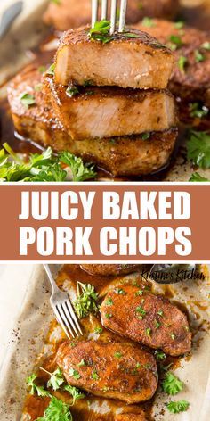 Baked Pork Chop Recipes, Juicy Baked Pork Chops, Baked Boneless Pork Chop Recipes, Best Baked Pork Chops, Baked Boneless Pork Chops, Pork Cutlet Recipes, Healthy Pork Chops, Healthy Pork Chop Recipes, Easy Baked Pork Chops