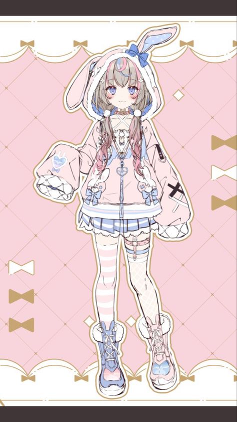 Bunny Vtuber Model, Vtuber Model Outfit Ideas, Kawaii Vtuber Model, Bunny Vtuber Design, Vtuber Toggles, Cute Vtuber Model, Anime Bunny Outfit, Vtubers Models, Vtuber Model Ideas