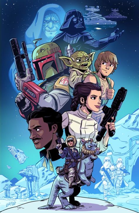 Star Wars Anime, Derek Laufman, Space Jams, Star Wars Illustration, Star Wars Cartoon, Happy Star Wars Day, Arte Nerd, Star Wars Drawings, Star Wars Empire