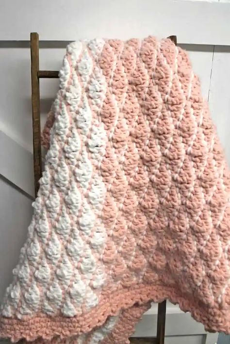 Beatrice Pink Waves Chunky Baby Blanket Crochet Pattern - A More Crafty Life Chenille Crochet Pattern, Bernat Baby Blanket Yarn Patterns, Chunky Baby Blanket Crochet, Chunky Baby Blanket Crochet Pattern, Quilts Crochet, Chunky Crochet Baby Blanket, Chunky Baby Blanket, Crochet Blanket Yarn, Coin Purse Crochet Pattern