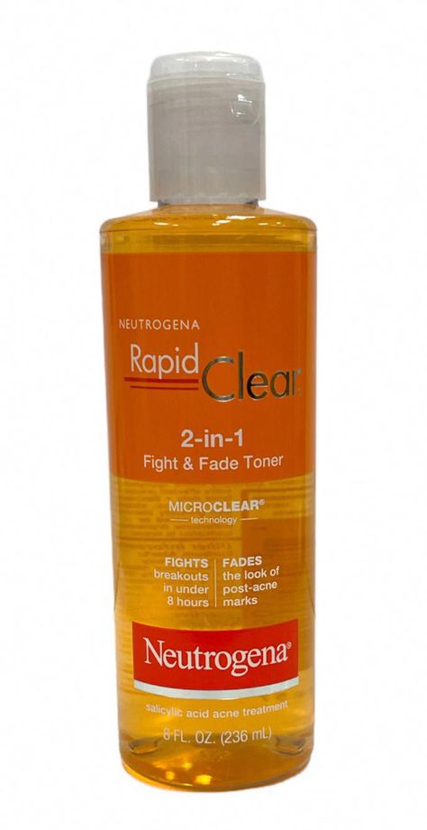 Find many great new & used options and get the best deals for Neutrogena Rapid Clear 2-in-1 Fight & Fade Toner (8fl/236ml) New As Seen Pics at the best online prices at eBay! Free shipping for many products! Neutrogena 2 In 1 Toner, Rapid Clear Neutrogena, Neutrogena Toner, Neutrogena Rapid Clear, Toner Makeup, Unrealistic Wishlist, Glycolic Acid Toner, Forehead Acne, Post Acne Marks