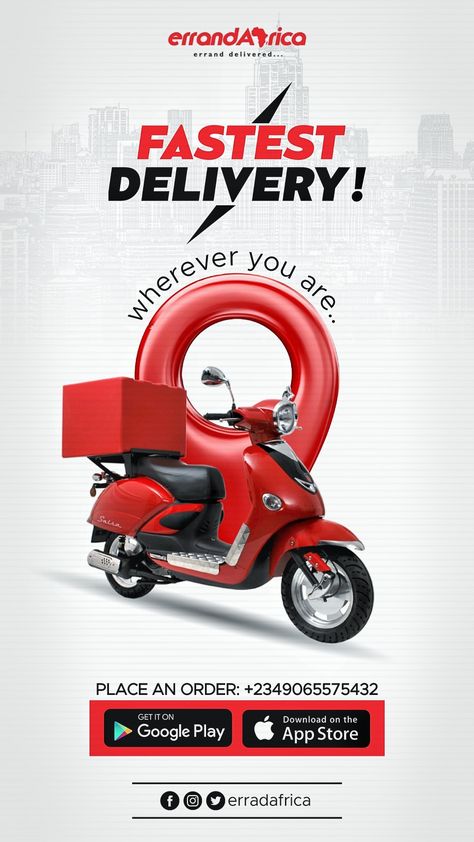 Flyer Design Inspiration, Delivery Service, Flyer Design, Google Play, Design Inspiration, Social Media, Media, Design