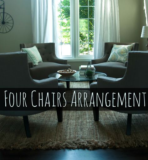 Four Chairs Sitting Room Arrangement 4 Chair Conversation Area Sitting Rooms, Living Room Four Chairs, Four Chairs Living Room, Sitting Area With 4 Chairs, 4 Chair Sitting Area, Living Room With Just Chairs, Living Room With Four Chairs, 4 Chairs Sitting Area Living Rooms, Sitting Room With 4 Chairs