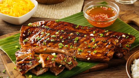 Liempo Recipe - Recipes.net Liempo Recipe, Banana Ketchup, Marinated Pork, Everyday Dishes, Pork Belly, Meatloaf, Dessert Ideas, Simple Ingredient, On The Side