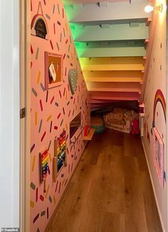 Under The Stairs Hideout, Under The Stairs Makeover, Under Stairs Hideout, Under Stairs Secret Room, Fort Under Stairs, Under Stairs Sensory Den, Play Space Under Stairs, Under Basement Stairs Ideas For Kids, Closet Under Stairs Ideas For Kids