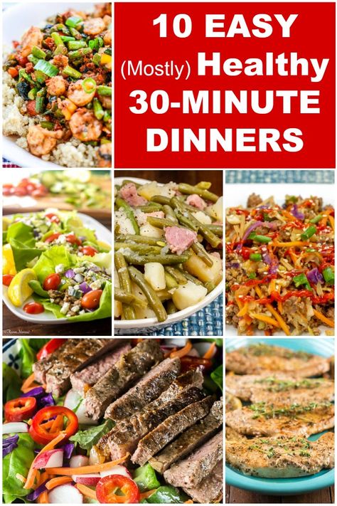 These 10 Easy (Mostly) Healthy 30-Minute Dinners are quick and easy, delicious meals your family will love and you can feel good about serving them.  #30MinuteDinners #Healthy30MinuteDinners #FlavorMosaic #Easy30MinuteDinners 30 Minute Dinner Recipes, Meals To Make With Chicken, Easy Delicious Meals, Dinners Recipes, Meals To Make, 30 Minute Dinners, Easy Family Dinners, Low Carb Recipes Dessert, Healthy Crockpot Recipes