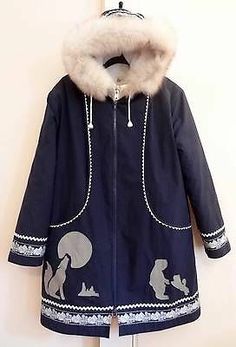 Alaskan Fashion, Inuit Parka, Inuit Clothing, Sewing Garments, Alaska Fashion, Sewing Fashion, Creative Sewing, Hood Jacket, Fur Hood Coat