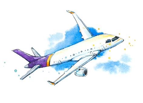 Airplane Watercolor Watercolor Plane Vectors, Photos and PSD files | Free Download Airplane Watercolor, Airplane In The Sky, Sky Watercolor Painting, Plane In The Sky, Airplane Sketch, Red Airplane, Plane Icon, Plane Drawing, Airplane Painting