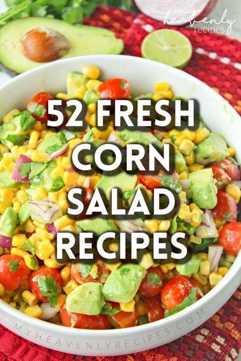 Fresh Corn Salad Recipes for summer! So many different corn salads to choose from. Cold Corn Salad, Summer Corn Recipes, Cajun Corn, Mexican Street Corn Salad Recipe, Fresh Corn Recipes, Corn Recipes Side Dishes, Fresh Corn Salad, Corn Chicken, Recipes For Summer