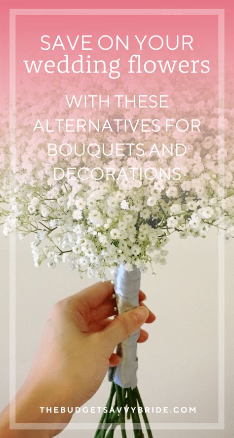 Fake Flowers For Wedding Bouquet, Flower Free Wedding Centerpieces, Wedding Flower Alternatives Diy, Alternatives To Wedding Flowers, Cheap Flower Arrangements Wedding, Bridesmaids Flower Alternatives, Making Wedding Bouquets Diy Fake Flowers, Alternative To Wedding Flowers, Budget Wedding Bouquet