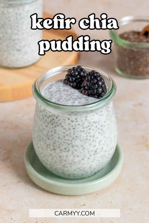 Made with 4 simple ingredients, this kefir chia pudding is full of fiber and probiotics! It’s wonderfully thick, creamy, and so easy to make. This chia pudding with kefir is perfect as a make-ahead breakfast or snack. Protein Chia Seed Pudding, Overnight Chia Pudding, Oat Milk Recipe, Chia Pudding Recipe, Protein Recipe, Meal Prep Snacks, Chia Pudding Recipes, Healthy Breakfast Recipes Easy, Chia Seed Pudding