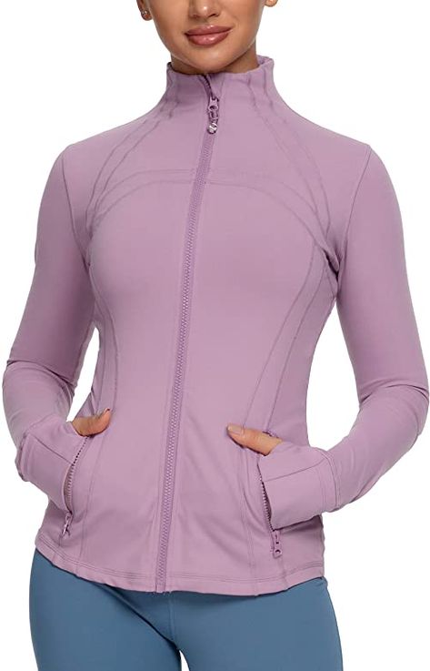 QUEENIEKE Women's Sports Jacket Slim Fit Running Jacket Cottony-Soft HandfeeSize M Color Light Grey at Amazon Women’s Clothing store Running Jackets Women, Light Weight Jackets For Women, Modest Workout Clothes, Dance Jackets, Womens Running Jacket, Futuristic Armor, Sports Jackets Women, Gym Jacket, Dance Clothing