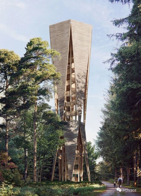 Watching Tower Architecture, Observation Tower Design, Water Tower Design, Watchtower Architecture, Watch Tower Design, Observation Tower Architecture, Watch Tower Architecture, Bird Watching Tower, Tourism Design