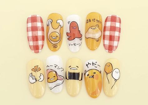 Chiikawa Nails, Gudetama Nails, Lays Chips, Fake Nails Designs, Cute Simple Nails, Anime Nails, Fancy Nails Designs, Nail Art Designs Diy, Pretty Gel Nails