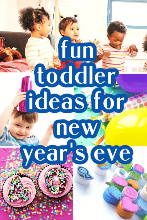 Ideas For New Year's Eve With Toddlers - Fun plans for new year's eve with toddlers (toddler new year's ideas) Fun party games and NYE Party plans with kids #toddlernewyears #newyearparty #familynewyearseve #nye #holidayparty Toddler New Years Eve, New Years Eve Toddler, Holiday Game Ideas, Holiday Party Ideas Christmas, Party Ideas For Family, Kids New Years Eve Party, Party Snacks Kids, New Years Eve Activities, Noon Years Eve