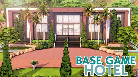 Sims 4 Hotel, Sims 4 Community Lots, Sims4 Ideas, The Sims 4 Lots, Sims 4 Speed Build, Sims 4 Lots, Hotel Building, Sims 4 Builds, Willow Creek