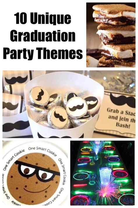 Throw a unique Graduation party that will stand out from the sea of parties your graduate and their guests will attend this year.  With these 10 unique graduation party themes, you'll throw a fun party that will have memories for years to come. Unique Graduation Party Ideas, Kiss Party, Doughnut Party, Unique Party Ideas, Unique Party Themes, Graduation Party Themes, Types Of Candy, One Smart Cookie, High School Graduation Party