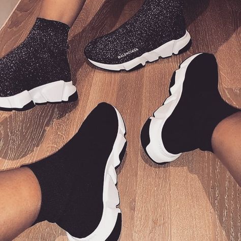 The  that goes with everything.  #balenciaga #inspo www.thesweatstore.com Black And White Shoes, Fresh Shoes, Hype Shoes, Balenciaga Shoes, Dream Shoes, White Shoes, Shoe Game, Sock Shoes, Sneaker Head