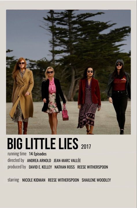 Minimalist Posters Movies And Series, Minimalist Tv Show Posters, Big Little Lies Aesthetic, Big Little Lies Poster, Series Polaroid Posters, Series Checklist, Polaroid Movies, Housewife Aesthetic, Liar Liar Movie Poster