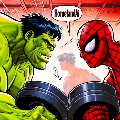 Hulk and Spiderman Hulk, Spiderman, Concept Art, Art