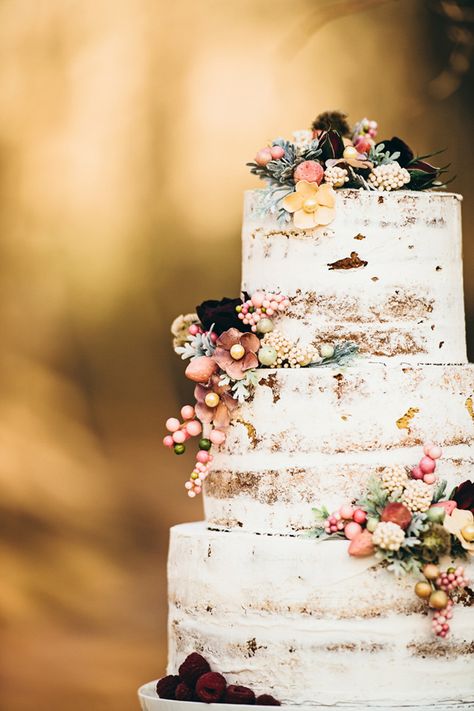 winter wedding cake - photo by Crystal Stokes Photography http://ruffledblog.com/best-of-2014-wedding-cakes #weddingcake #cakes Wedding Cake Rustic, Wedding Cake Inspiration, Wedding Inspiration Fall, Shabby Chic Wedding, Woodland Wedding, Wedding Cake Topper, Cake Inspiration, Dessert Bars