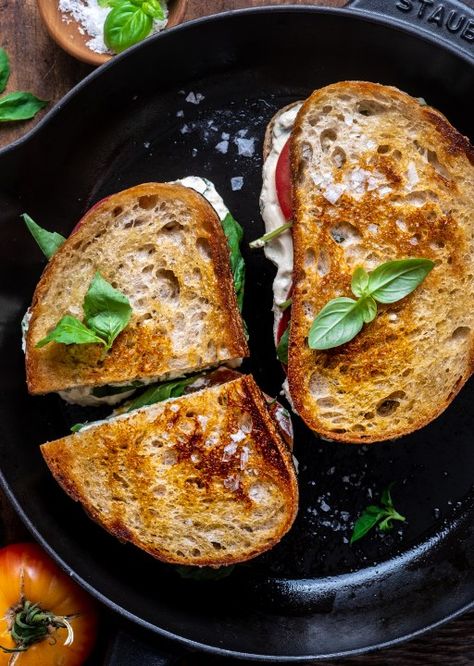 Sourdough Bread Easy, Ricotta Grilled Cheese, Wandering Chickpea, Vegan Grilled Cheese, Herbed Ricotta, Breaded Tofu, Vegan Dumplings, Tofu Ricotta, Vegan Sandwiches