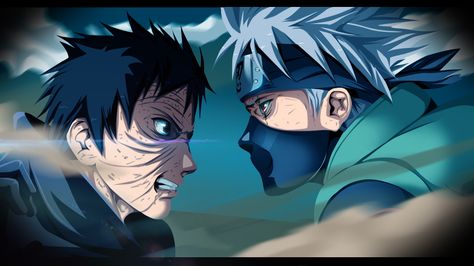 Kakashi vs Obito by ZIUTTmen on DeviantArt Kakashi Vs Obito, Kakashi Hatake Face, Team Minato, Kakashi And Obito, Naruto Amv, Naruto Drawings, Popular Manga, Naruto Fan Art, Naruto Series