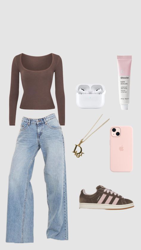 #outfitinspo #adidascampus #pink #brown #itgirl #skims #glossierpink Cute Lounge Outfits, Simple Outfits For School, Brown Outfit, Weekly Outfits, Stockholm Fashion, Simple Trendy Outfits, Cute Everyday Outfits, Cute Simple Outfits, Pink Outfit