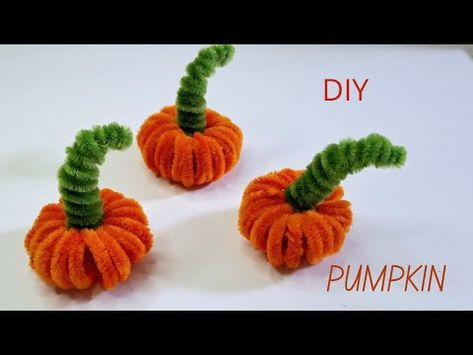 How to Make Pumpkin From Pipe Cleaner - Halloween - YouTube Pipe Cleaner Pumpkins, Pipe Cleaner Christmas Tree, Pipe Cleaner Christmas, Youtube Halloween, Ayurvedic Healing, How To Make Pumpkin, Fall Halloween Crafts, Diy Pumpkin, Pipe Cleaner