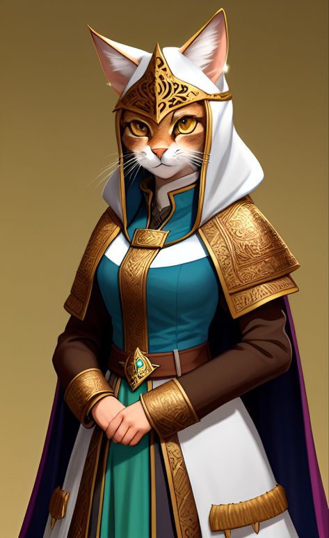 Tabaxi Cleric Female, Tabaxi Sorcerer, Female Cleric, Dnd Cleric, Cat Races, Female Lion, Dnd Races, Epic Characters, Dungeons And Dragons Characters