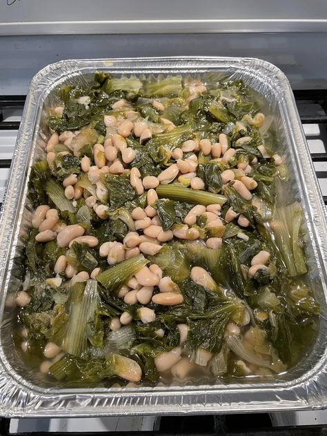 Italian Escarole and Beans - Easy DIY Recipes Escarole And Beans Italian, Baked Clams Oreganata, Escarole And Beans, Escarole Recipes, Sausage Ragu, White Bean Recipes, White Bean Soup Recipes, Vegan Parmesan Cheese, Italian Recipes Traditional