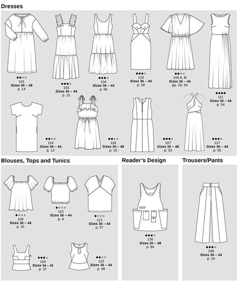 Burda Style June 2023 - SMF Designs and Friends Glam Skirt, Stylish Maxi Dress, Burda Style, Butterfly Sleeves, Summer Skirts, One Shoulder Tops, At A Glance, Line Drawing, Knit Jersey