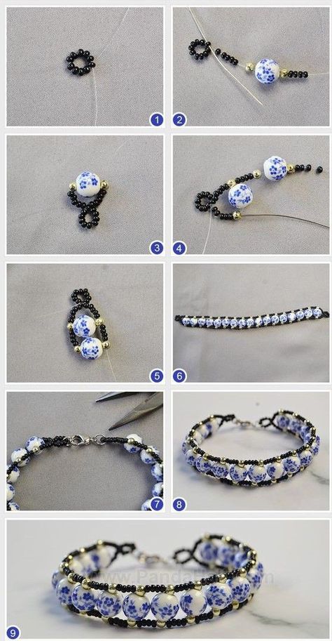 Knitting For Beginners Videos, Diy Jewelry Unique, Beaded Bracelets Tutorial, Diy Bracelet Designs, Diy Bracelets Patterns, Beaded Jewelry Tutorials, Beads Bracelet Design, Handmade Jewelry Tutorials, Bead Work Jewelry