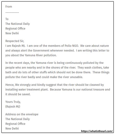 Writing a letter to the Editor on pollution of river Letter To Editor, English Letter Writing, Yamuna River, Writing A Letter, Letter To The Editor, Letter To Yourself, The Editor, Class 10, English Letter