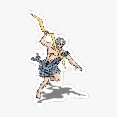 Get my art printed on awesome products. Support me at Redbubble #RBandME: https://www.redbubble.com/i/sticker/Greek-god-zeus-lightning-bolt-by-Citybubbleds/162221201.EJUG5?asc=u Zeus Lightning Bolt, Greek God Zeus, Zeus Lightning, God Zeus, Greek God, Greek Gods, Lightning Bolt, Transparent Stickers, His Hands