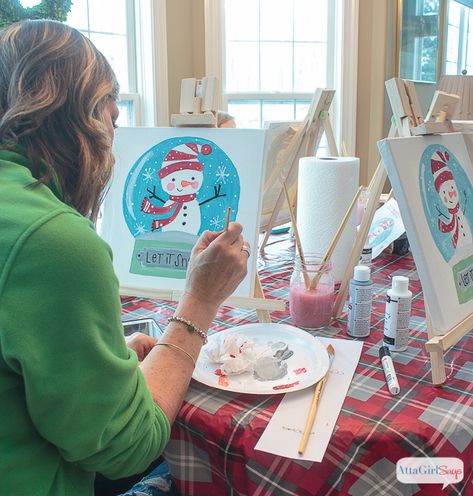 Christmas Painting Party Ideas, Christmas Paint Party Ideas, Christmas Painting Party, Paint Party Ideas For Adults, Christmas Paint Party, Paint Party Ideas, Sports Viewing Party, Social Artworking, Kids Painting Party