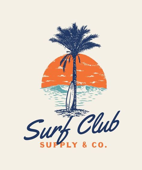 Vintage Hand Draw Surfing Club Label Illustration Surfing Illustration, Surf Illustration, Label Illustration, Vintage Surfing, Vintage Surf, Hand Draw, Premium Vector, Good Day, Graphic Resources