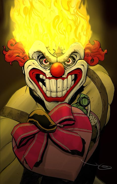 Twisted Metal Art, Sweet Tooth Twisted Metal, Twisted Metal Sweet Tooth, Icp Joker Cards, So Tattoo, Vintage Clowns, Clown Love, Jester Clown, Teeth Drawing