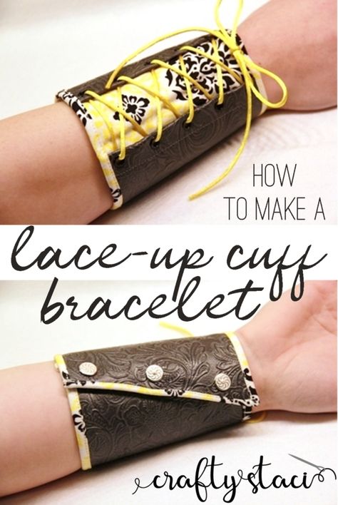 How to make a lace up cuff bracelet from craftystaci.com #diybracelet #diycuff #laceupbracelet