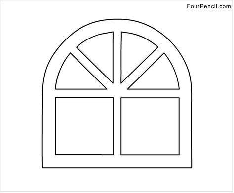 Window Template, Diy Porcelain, Drawing Objects, Halloween Window Silhouettes, Building Drawings, Window Crafts, Cardboard Crafts Diy, Diy Plaster, Diy Christmas Village