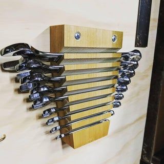 Make a Wrench Organizer - Instructables Tool Organization Diy, Wrench Storage, Wrench Holder, Wrench Organizer, Diy Rack, Tool Storage Cabinets, Power Tool Storage, Socket Organizer, Tool Storage Diy