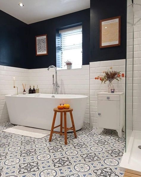 Clawfoot Tub Ideas, Small Full Bathroom, Small Bathroom Remodel Designs, Clawfoot Tubs, Eastern North Carolina, Blue Bathroom Decor, Full Bathroom Remodel, Small Bathroom Interior, New House Bathroom