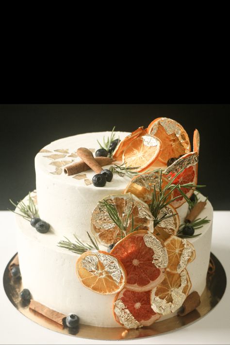 Dehydrated Fruit Cake Decoration, Dried Fruit Decorations Cake, Cake With Dried Fruit Decoration, Dried Fruit On Cake, Dried Citrus Cake Decoration, Candied Orange Cake, Dried Fruit Cake Decoration, Citrus Birthday Cake, Dried Fruit Wedding Cake