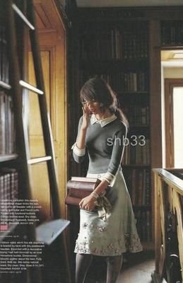 Very RARE Anthropologie 04 Pink Cheshire Sweater Top Monogram HWR 4 6 S | eBay Librarian Core, Library Shoot, Catalogue Shoot, Anthropologie Catalog, Anthropologie Fall, Librarian Style, Librarian Chic, Rose Skirt, Gray Silk