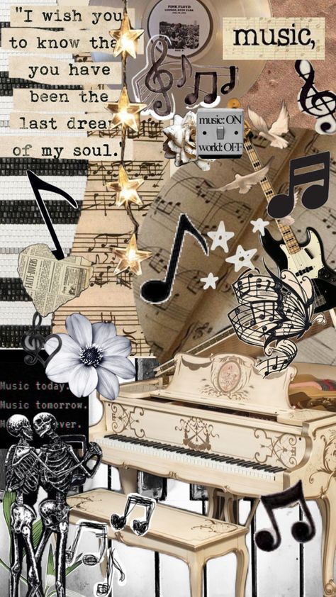 #music #musicislife #musiclover #musicshuffle #piano #guitar #musicaesthetic Vintage Phone Wallpaper, Piano Girl, Sketch Background, Cute Home Screen Wallpaper, Cute Home Screens, Music Room Decor, Piano Guitar, Music Collage, Reading Art