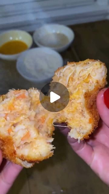 Seafood | Shrimp | Crab | Cheesy Crab & Shrimp Balls of Fire! 🔥  📽️ & recipe by @theshellfishcook  Follow @seafoodiys for more 🦀 Follow @seafoodiys for more 🥩🦀... | Instagram Crab Balls Recipe, Devein Shrimp, Shrimp Balls, How To Devein Shrimp, Cheese Cheddar, Crab Stuffed Shrimp, Panko Crumbs, Bar Food, All Purpose Flour