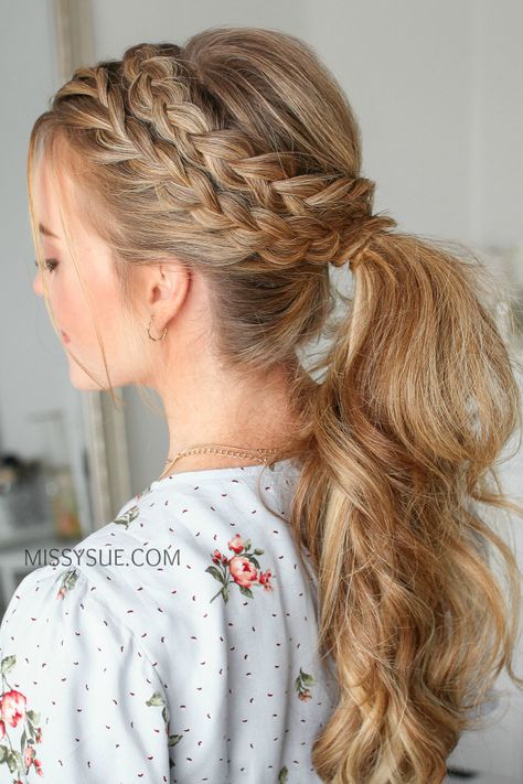 Dutch Braid Ponytail, Braid Ponytail, Long Box Braids, French Braid Hairstyles, Braided Hairstyle, Braided Ponytail Hairstyles, Braided Hair, Ponytail Styles, Dutch Braid